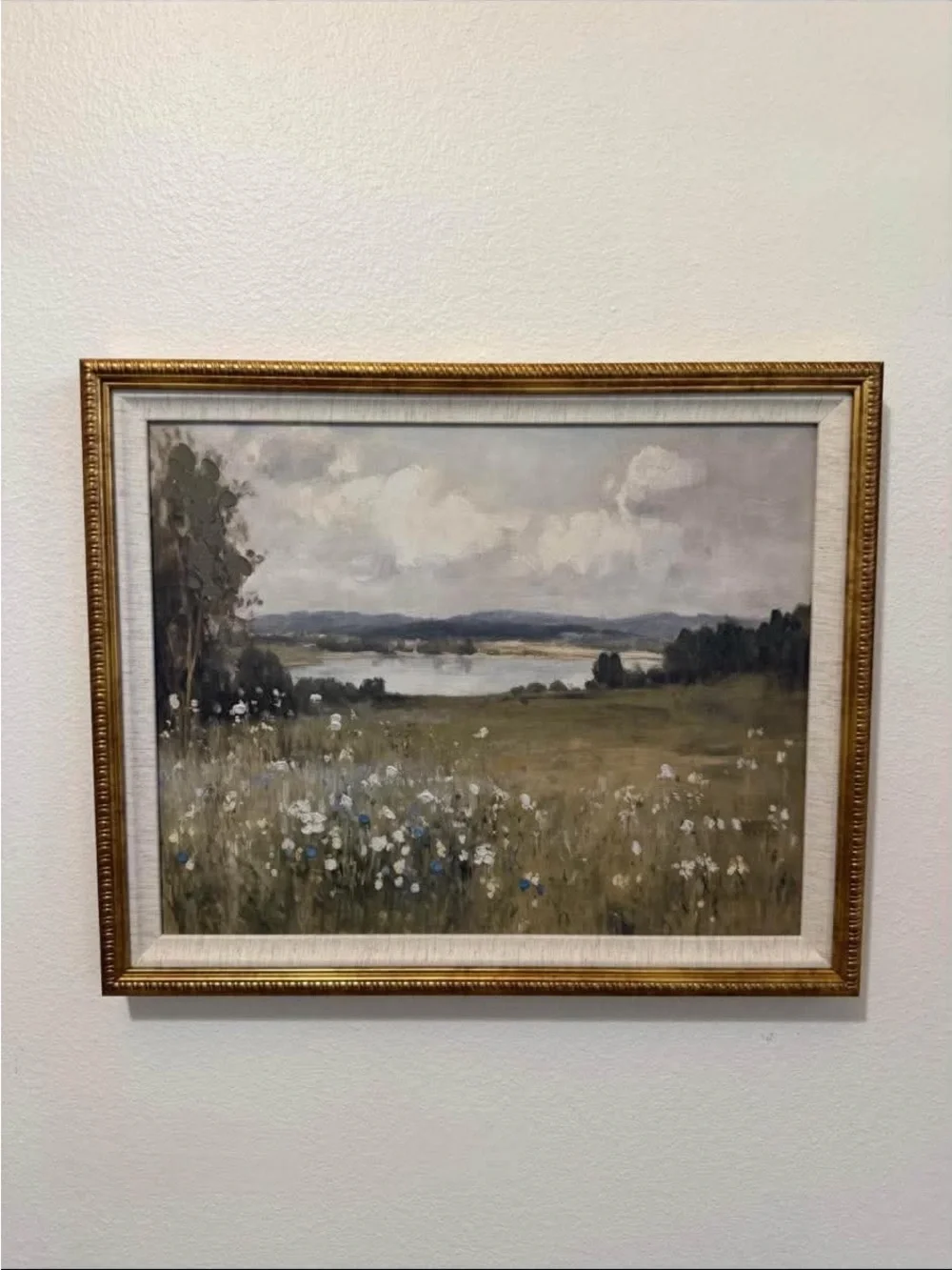 22x18” Where the Wildflowers grow. Gold frame and linen mat
